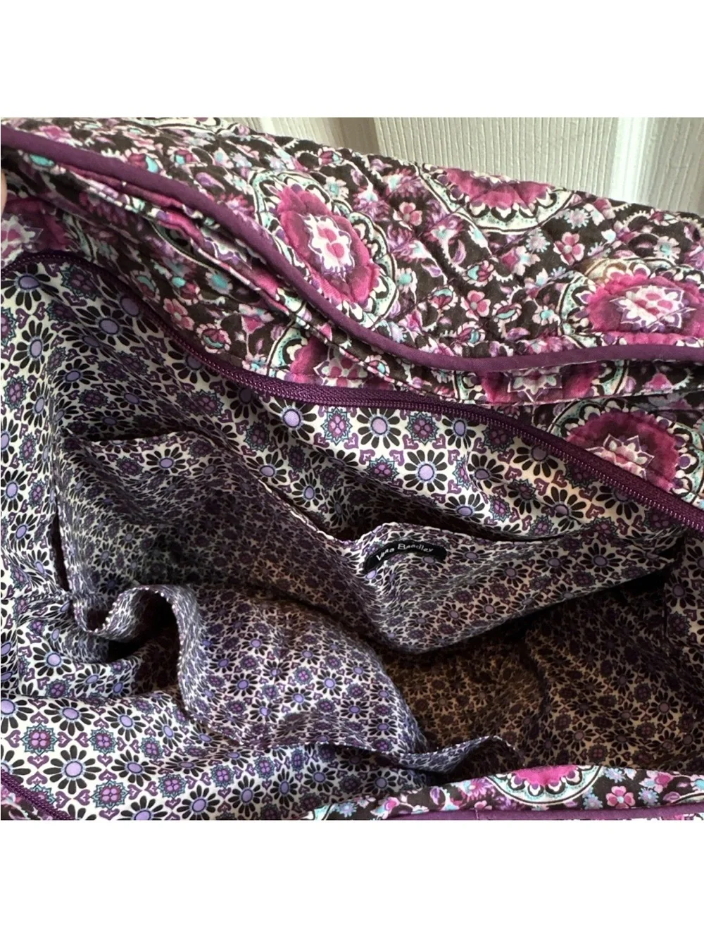 Vera Bradley Quilted Lilac Medallion Tote Bag